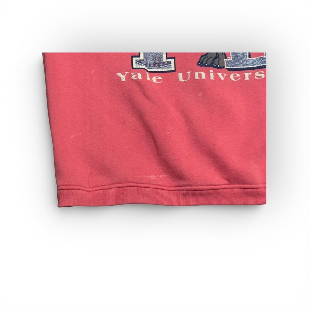 Vintage 90s Yale Bulldogs Men’s Paris Sport Club Crewneck Sweatshirt Pink Sz L - Picture 3 of 10